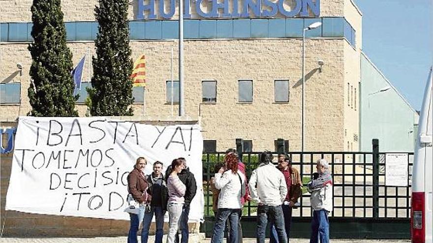 Els treballadors de la Hutchinson de Palamós han protagonitzat diverses accions de protesta en els últims mesos.