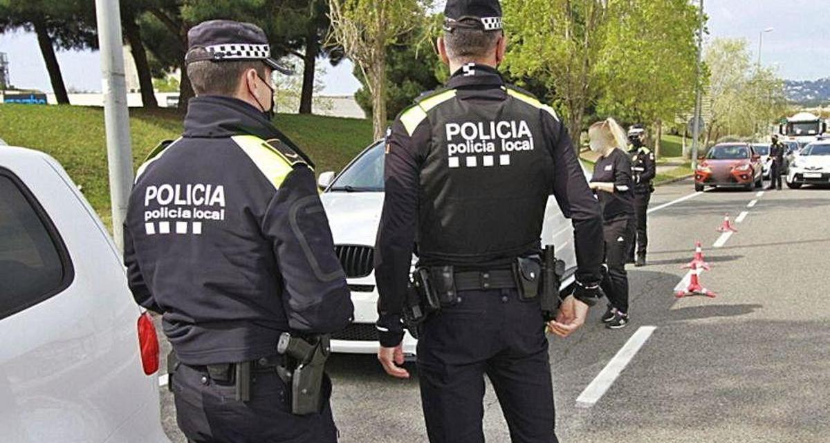 Un control de la Policia Local de Blanes, en una foto d'arxiu.