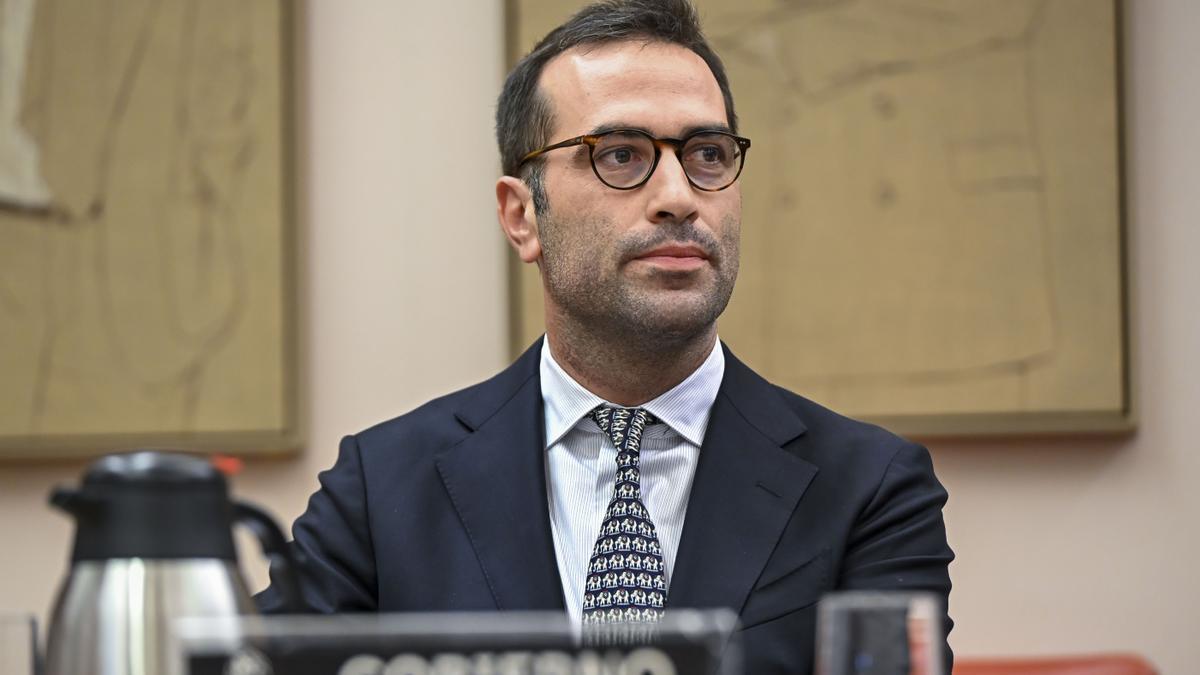 Carlos Cuerpo, durante su comparecencia en el Congreso.