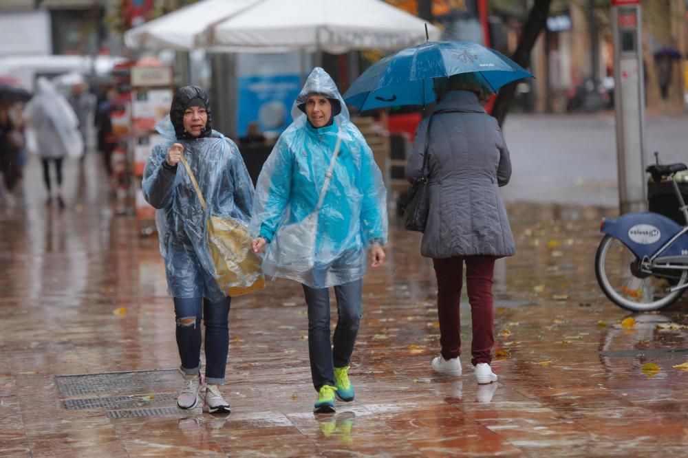 Fuertes lluvias en València