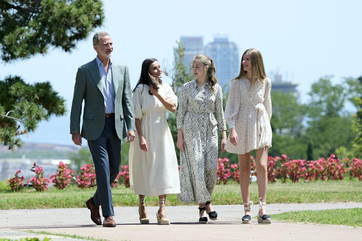 La princesa Leonor junto a sus padres y su hermana Sofía