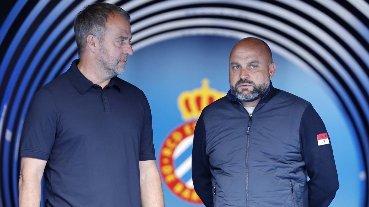 Flick y Manolo, en su encuentro de este miércoles.