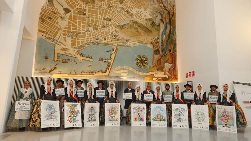 Así son los bocetos de nueve monumentos de la máxima categoría que se han dado a conocer este sábado por las bellezas y presidentes