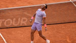 Rafa Nadal celebra su victoria ante Pedro Cachín