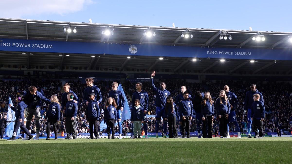 La plantilla del Leicester, en un partido esta temporada