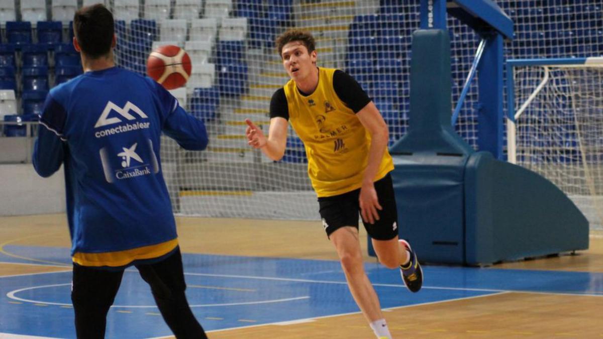 Pavelka, durante un entrenamiento en el Palau.