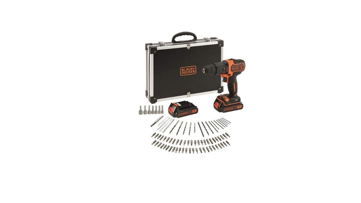 Taladro Percutor BLACK+DECKER con 80 accesorios por menos de 78 euros.