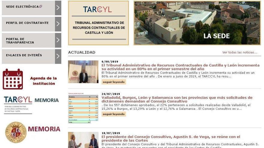 Página web del Consejo Consultivo de Castilla y León, ubicado en Zamora.