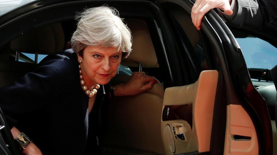 Theresa May a su llegada al Consejo Europeo.