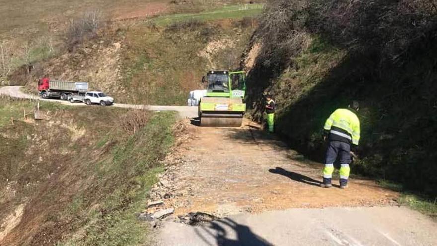 Trabajos en el acceso a Las Cuadriellas.