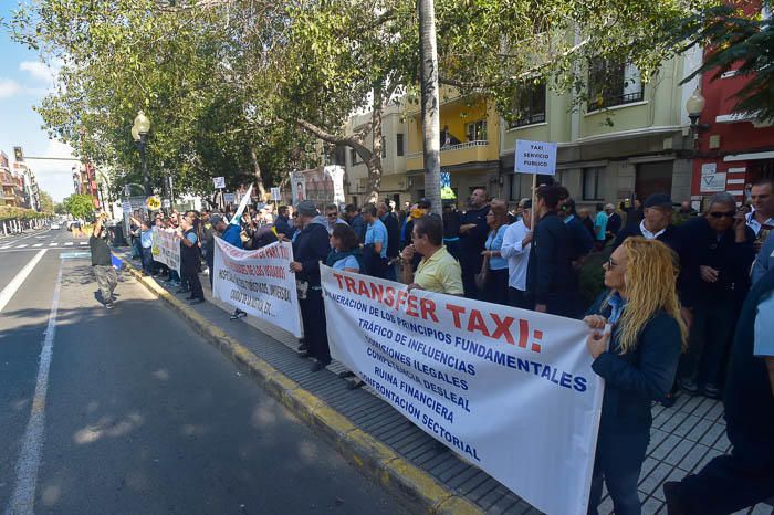 Concentración de taxistas de Gran Canaria