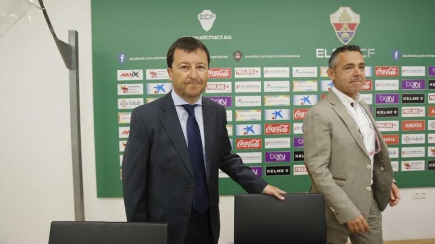 &quot;Chuti&quot; Molina, nuevo director deportivo del Elche, junto al presidente Diego García