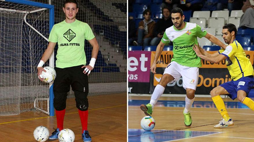 Sarmiento y Tomaz, con la camiseta del Palma Futsal