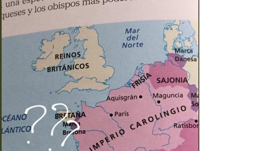 Un libro de Historia de ESO borra del mapa Asturias