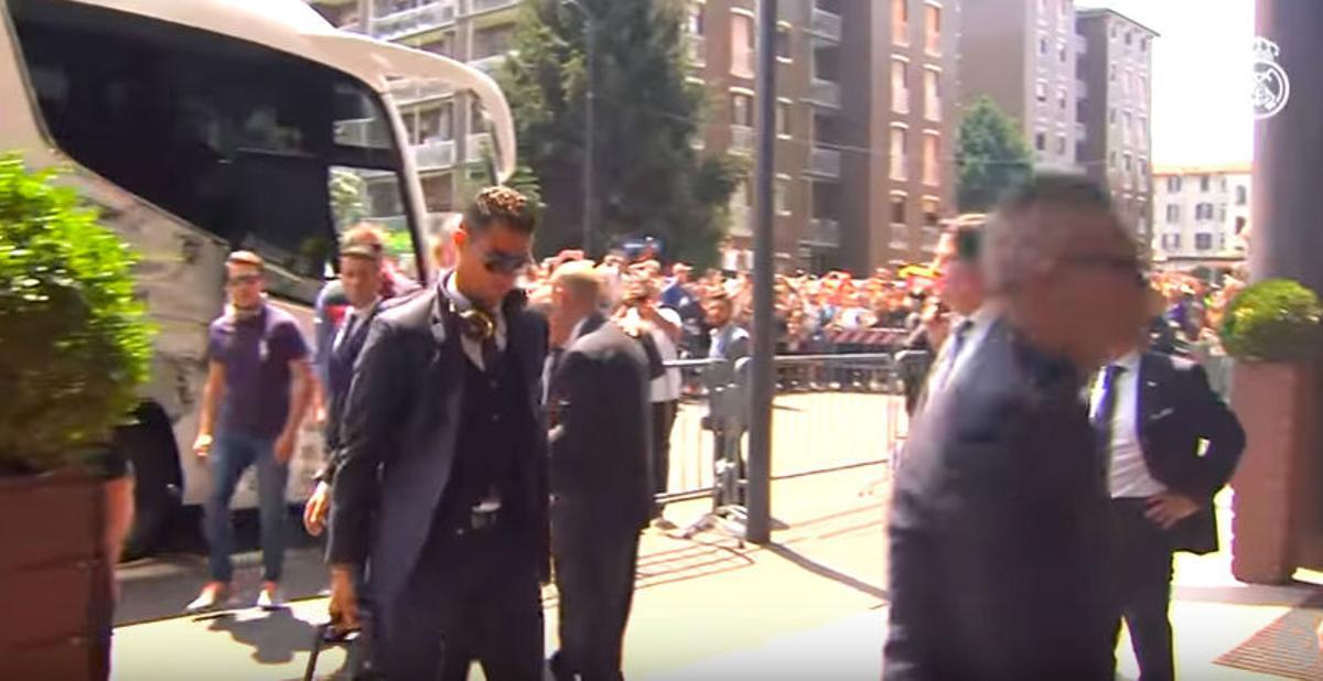Así ha sido la llegada del Real Madrid a Milan