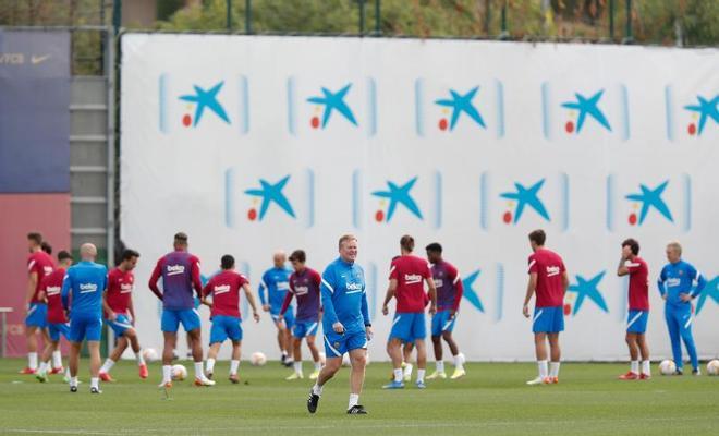 ¡El entrenamiento previo del Barça al comunicado de Koeman!