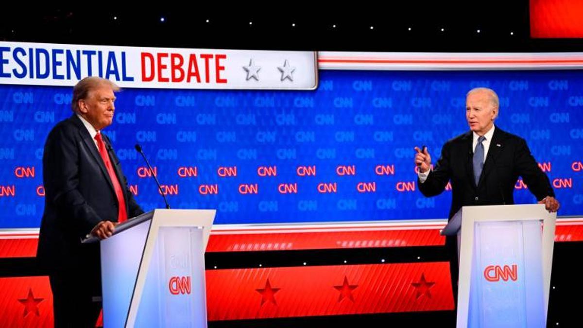 Donald Trump y Joe Biden durante un debate.