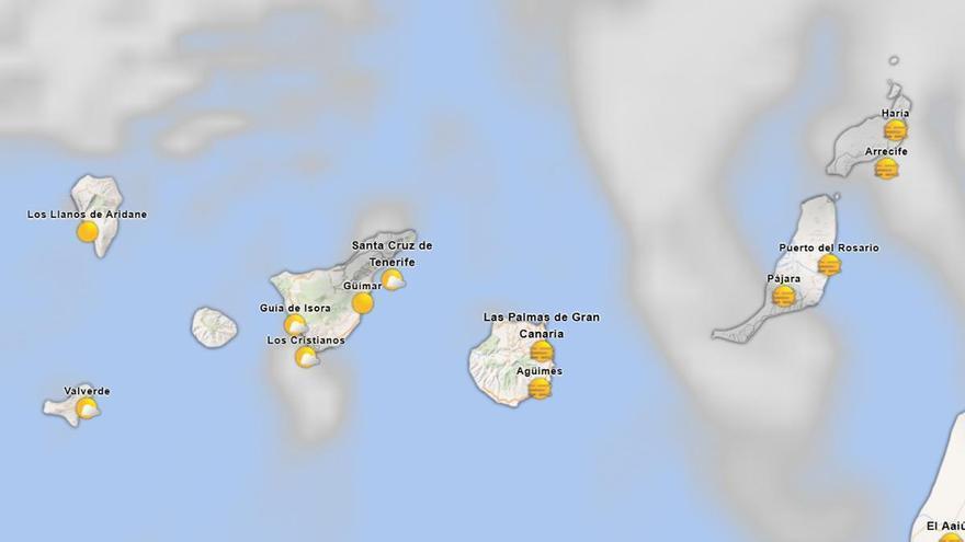 La Aemet avisa de un domingo de calor intenso, calima y viento fuerte en Canarias