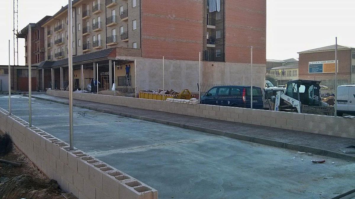 Obras en un edificio de la ciudad, en una foto de archivo.