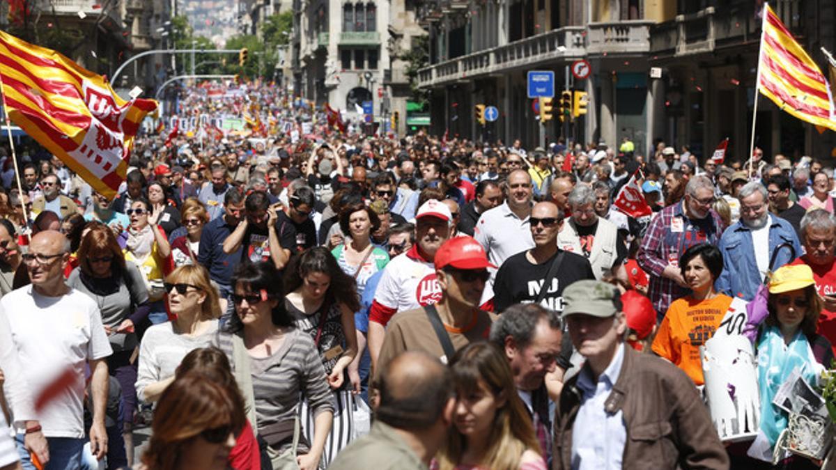 Manifestación del Primero de Mayo en Barcelona