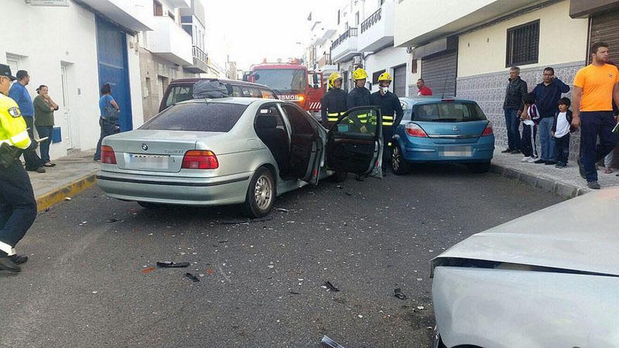 Dos heridas leves en un accidente en Arrecife