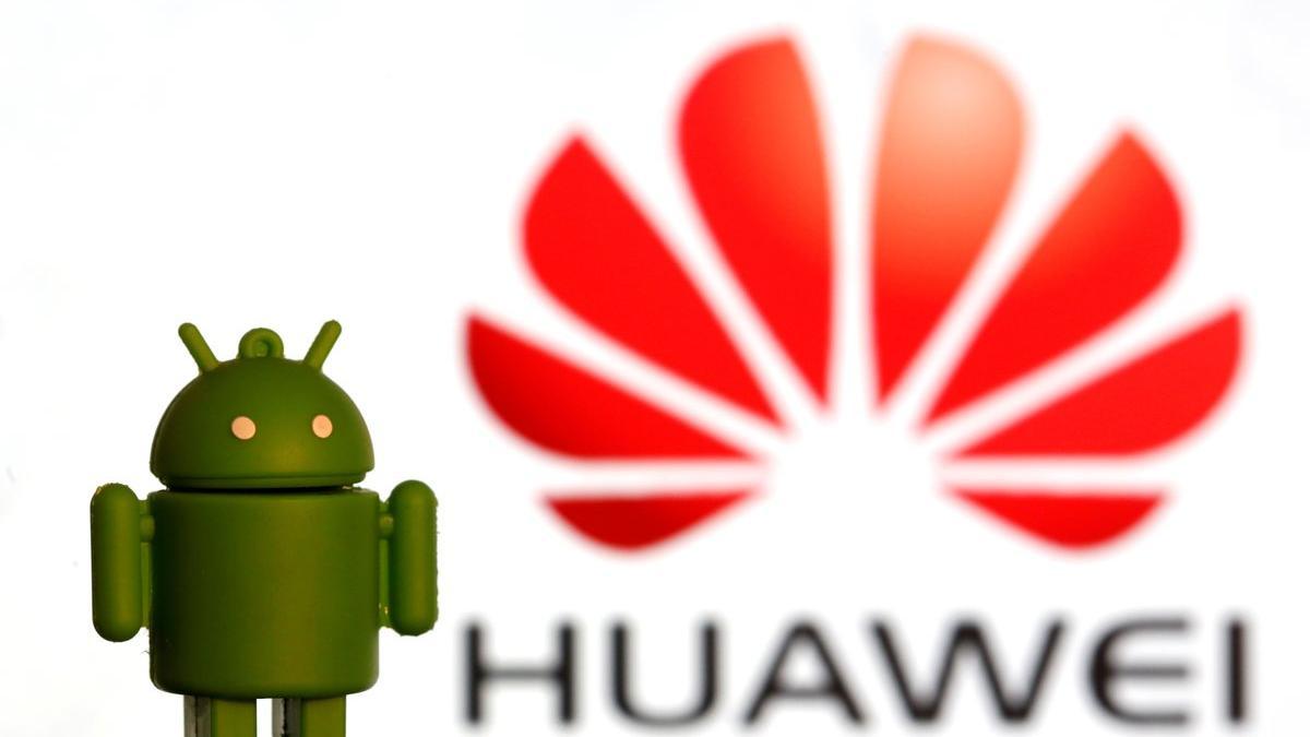 Los logotipos de Huawei y de Android, el sistema operativo de Google.