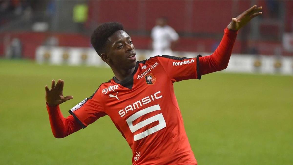 Ousama Dembélé jugó en el Rennes