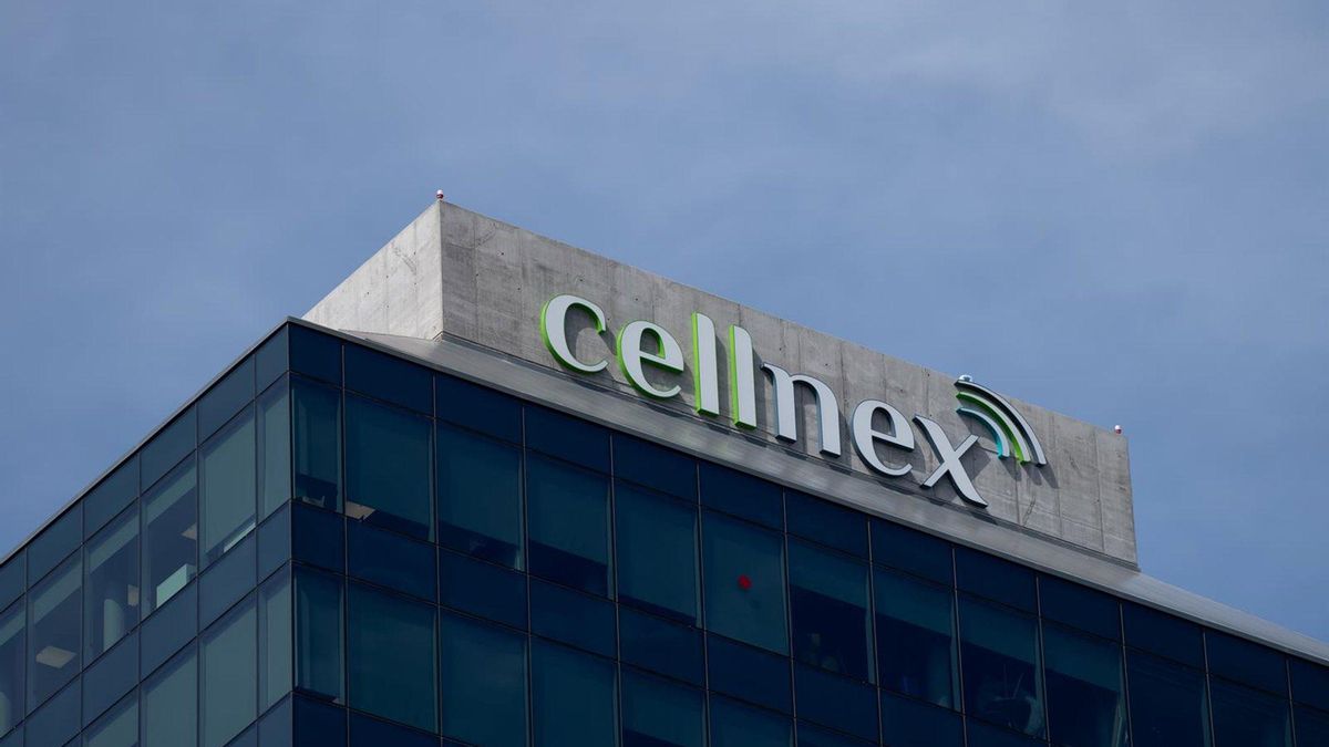 Fachada de la sede de Cellnex, en Barcelona, Cataluña (España).