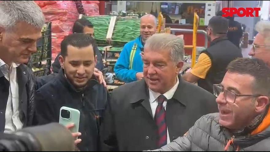 Así entró Joan Laporta en Mercabarna…