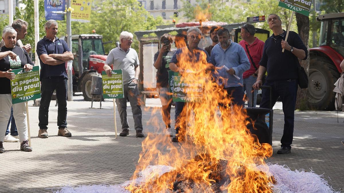 Imatge d’arxiu d’una protesta de pagesos a Girona