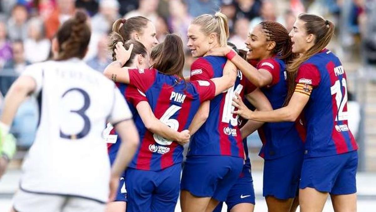 Jugadoras del Barça en el último partido contra el Real Madrid.