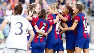 Jugadores del Barça en el último partido contra el Real Madrid.