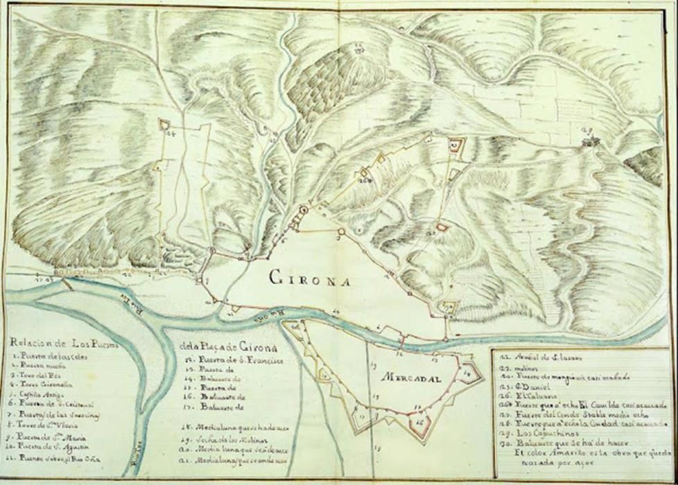 Mapa de Girona de l'any 1670