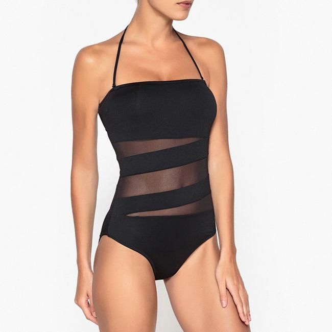 Bañador con semitransparencias, de La Redoute