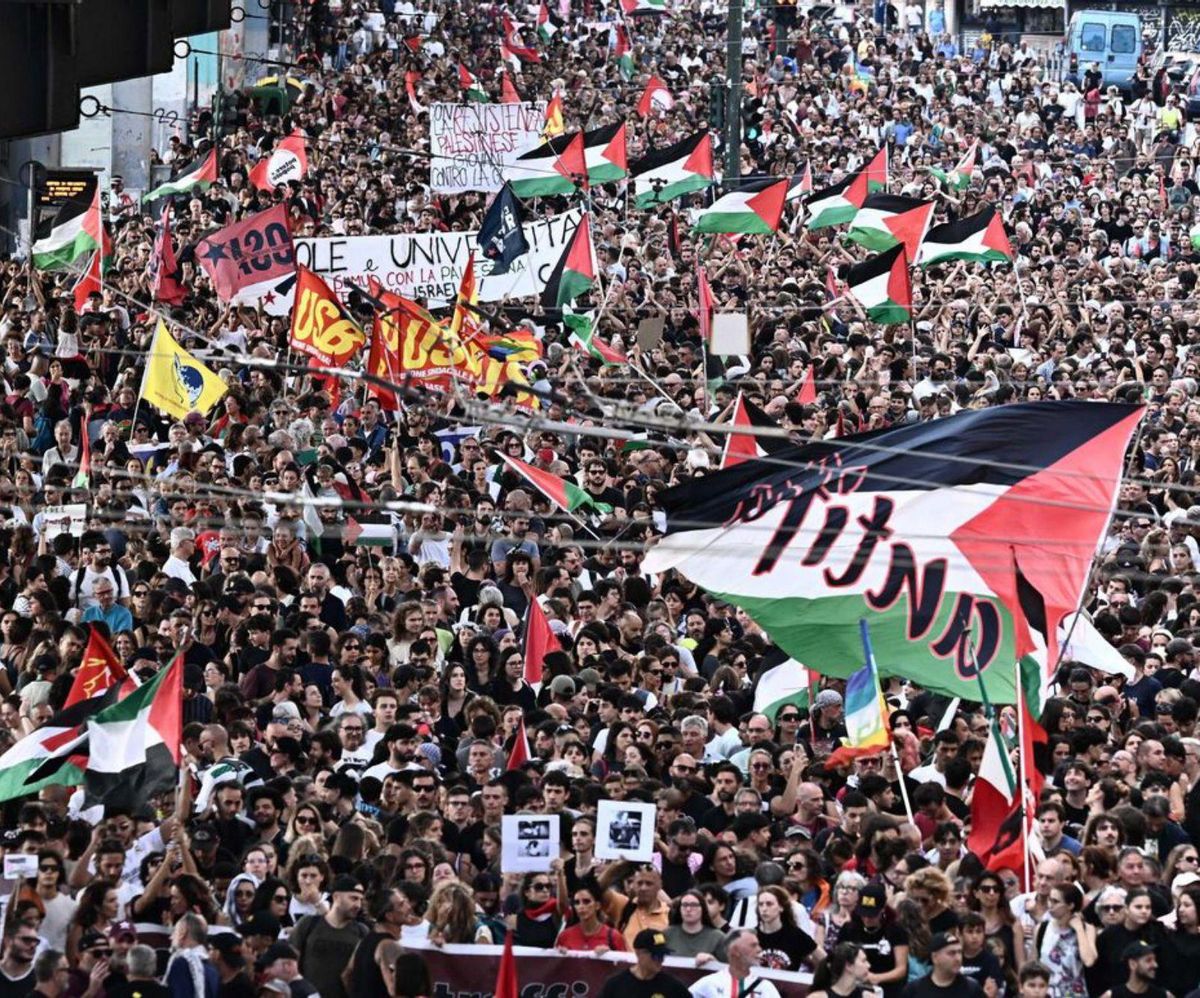 Protestes massives a ciutats italianes a favor de trencar relacions amb Israel