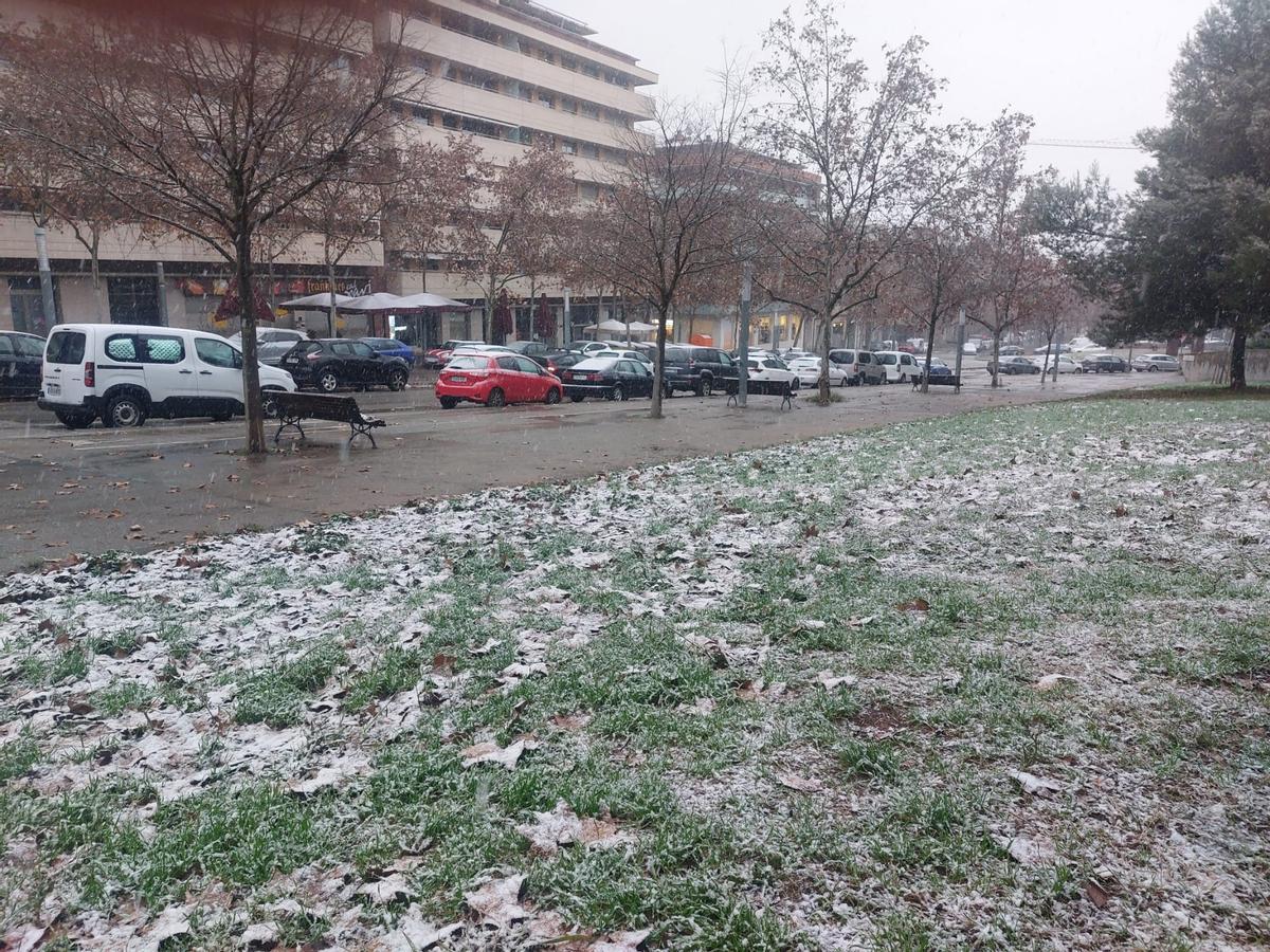La nevada d'aquest dilluns a Manresa