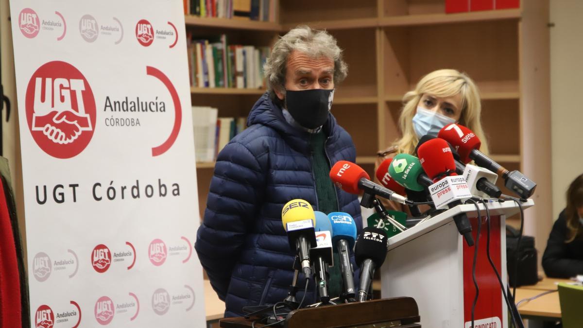 Fernando Simón durante su comparecencia a los medios en UGT.