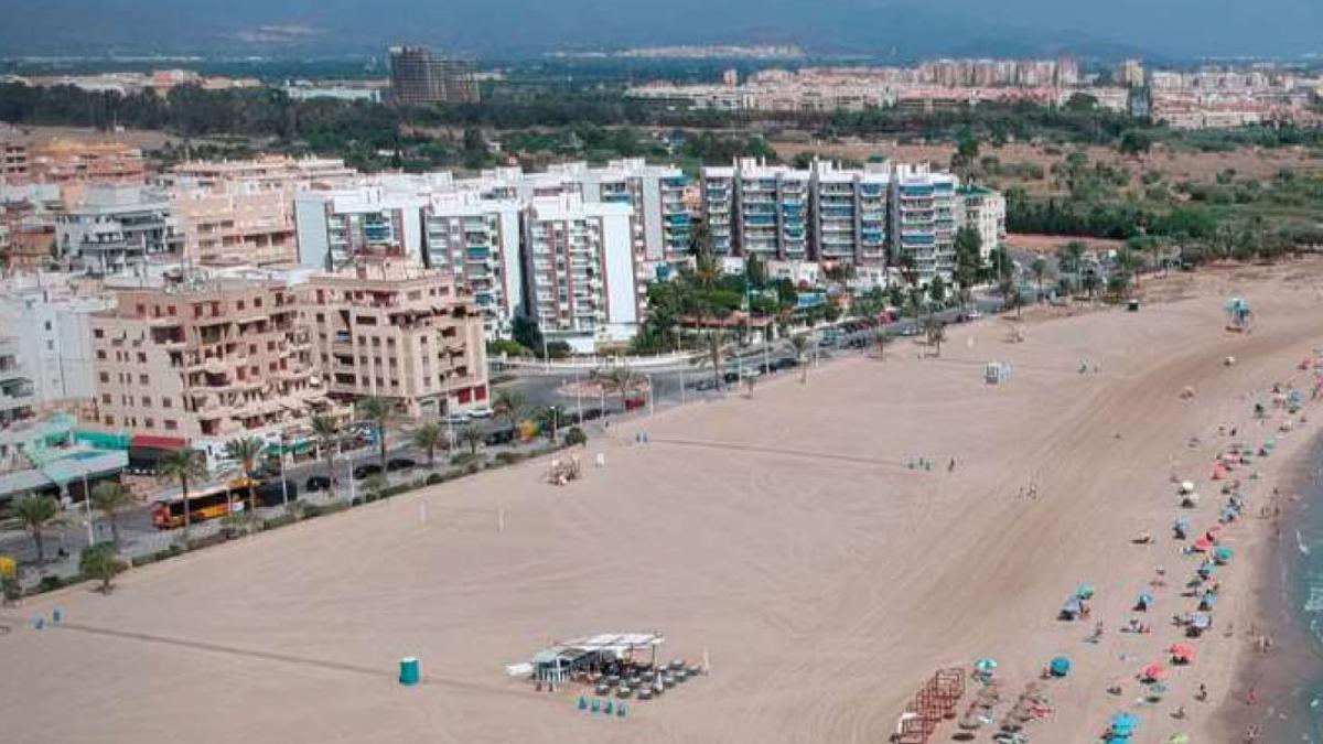 Imagen aérea de la zona de la playa del Port de Sagunt.