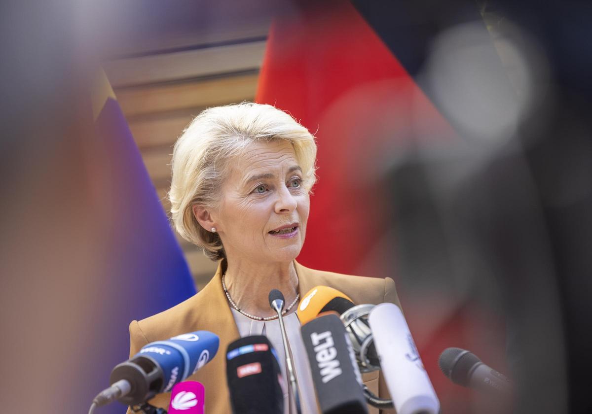 La presidenta de la Comisión Europea, Ursula Von der Leyen, en Bruselas, este miércoles. La presidenta de la Comisión Europea, Ursula Von der Leyen, en Bruselas, este miércoles.