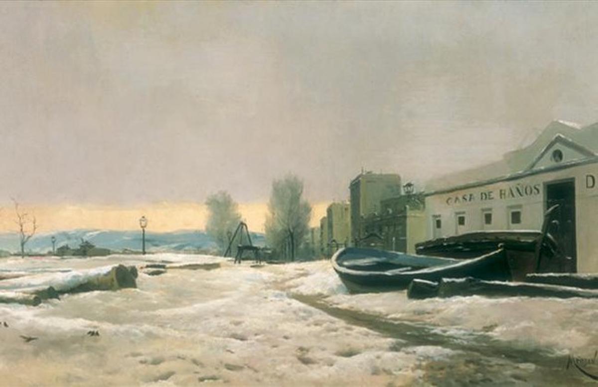’Platja nevada. La Barceloneta’ (1887), oli sobre tela d’Eliseu Meifrén. ’Platja nevada. La Barceloneta’ (1887), oli sobre tela d’Eliseu Meifrén.