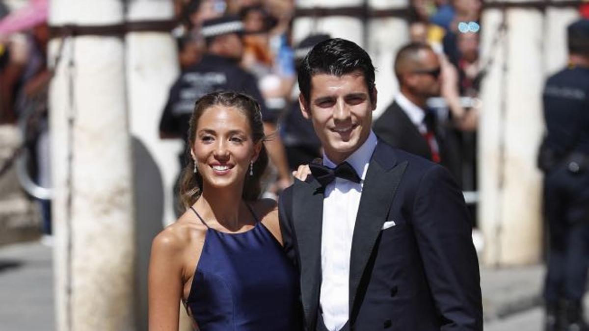 Alice Campello y Álvaro Morata en la boda de Sergio Ramos y Pilar Rubio