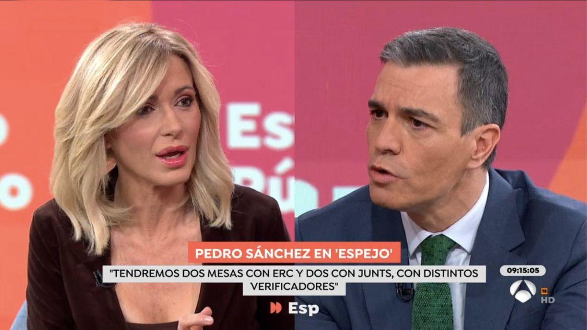 Pedro Sánchez durante su entrevista en &#039;Espejo Público&#039;