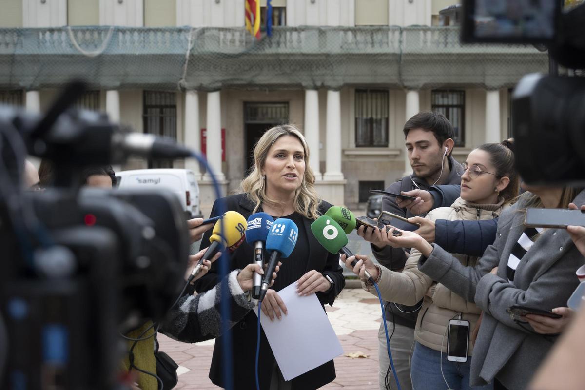 La presidenta de la Diputación, Marta Barrachina, cuando anunció la petición de reuniones.