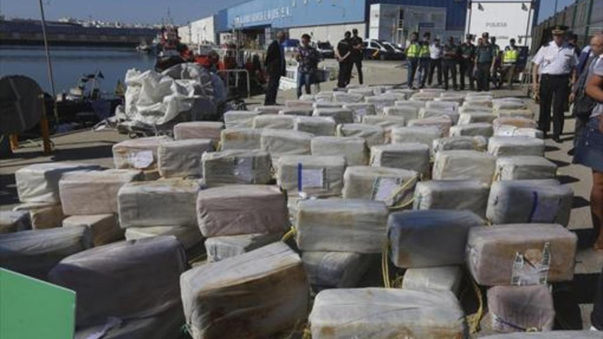 Decomiso de 3.800 kilos de cocaína en el puerto de Cádiz.