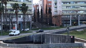 La fuente de la plaza de Italia, sin agua