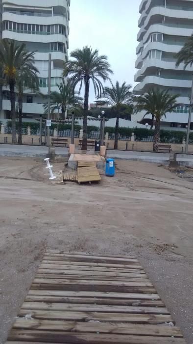 Así quedó la playa de San Juan tras el temporal de ayer