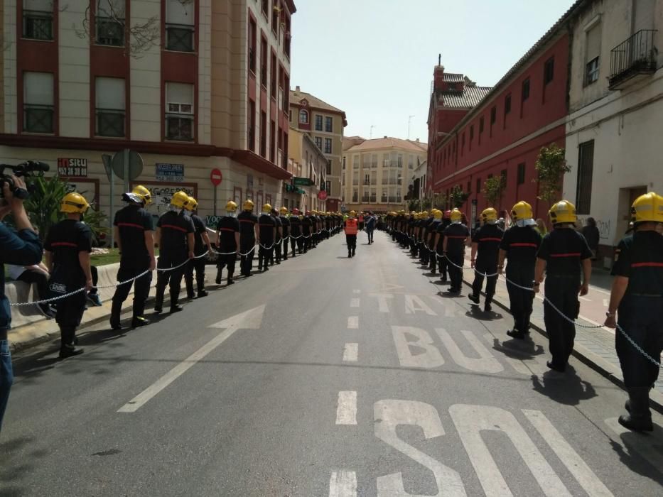 Manifestación de los bomberos de Málaga