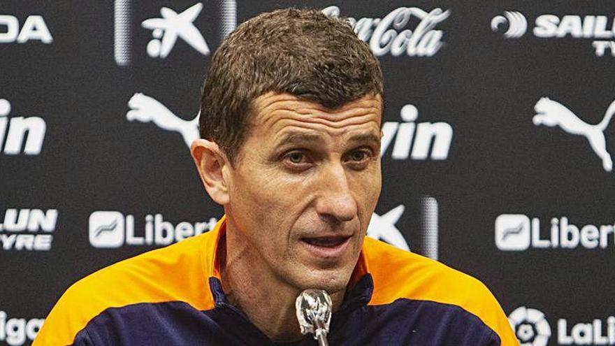 Javi Gracia, en sala de prensa.