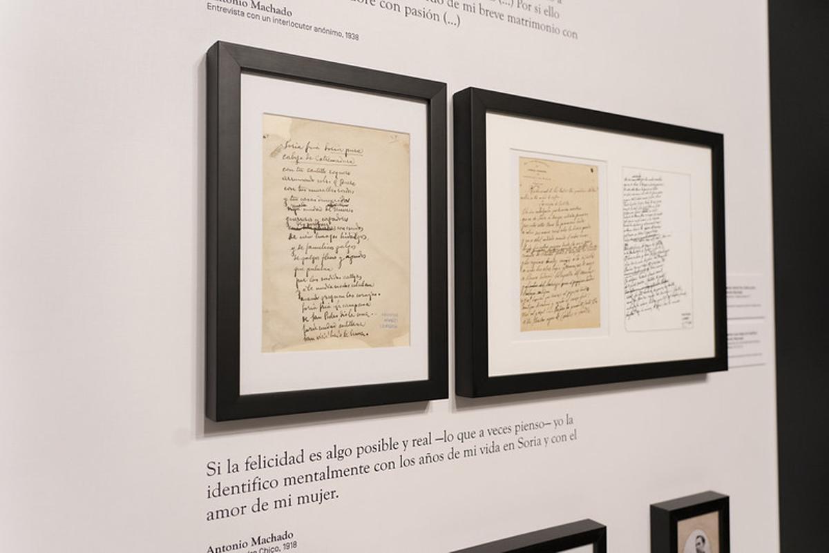 Manuscritos de poemas que Antonio Machado escribió durante su etapa en Soria.