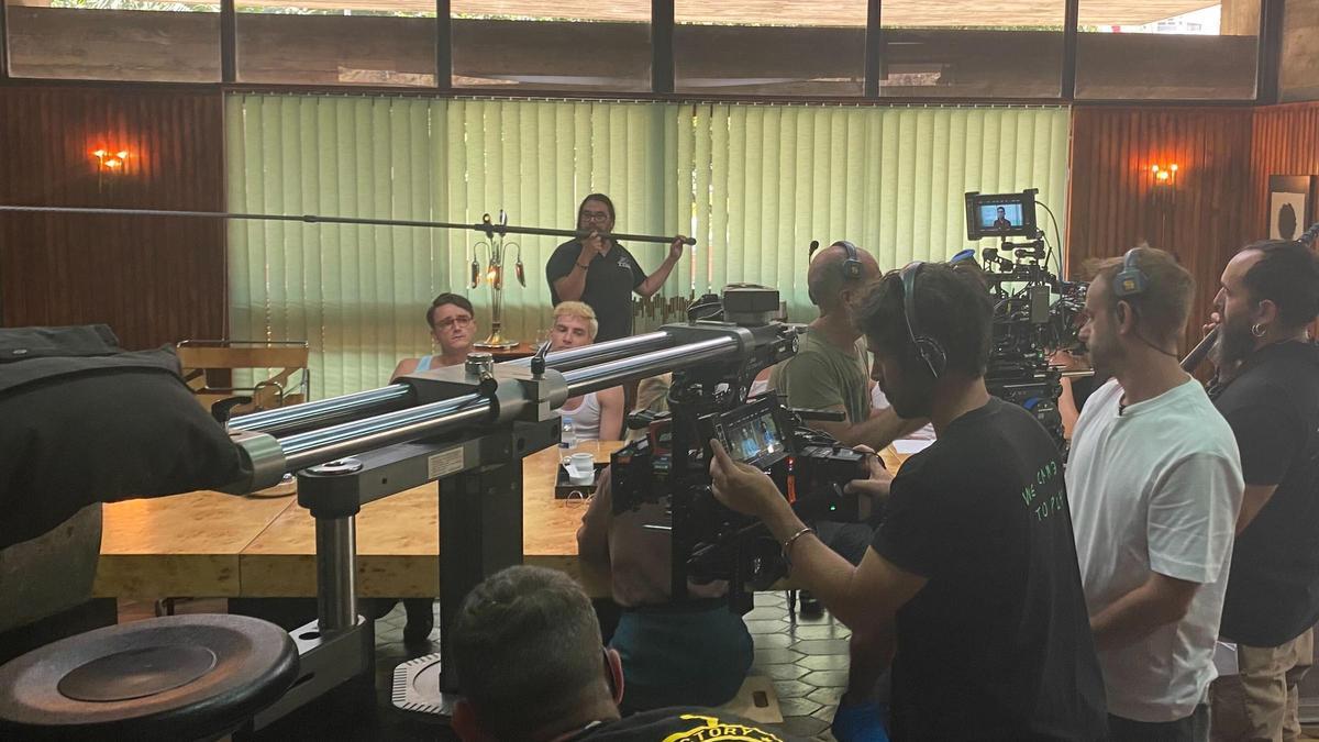 Un momento del rodaje de 'Locomía' en Tenerife.